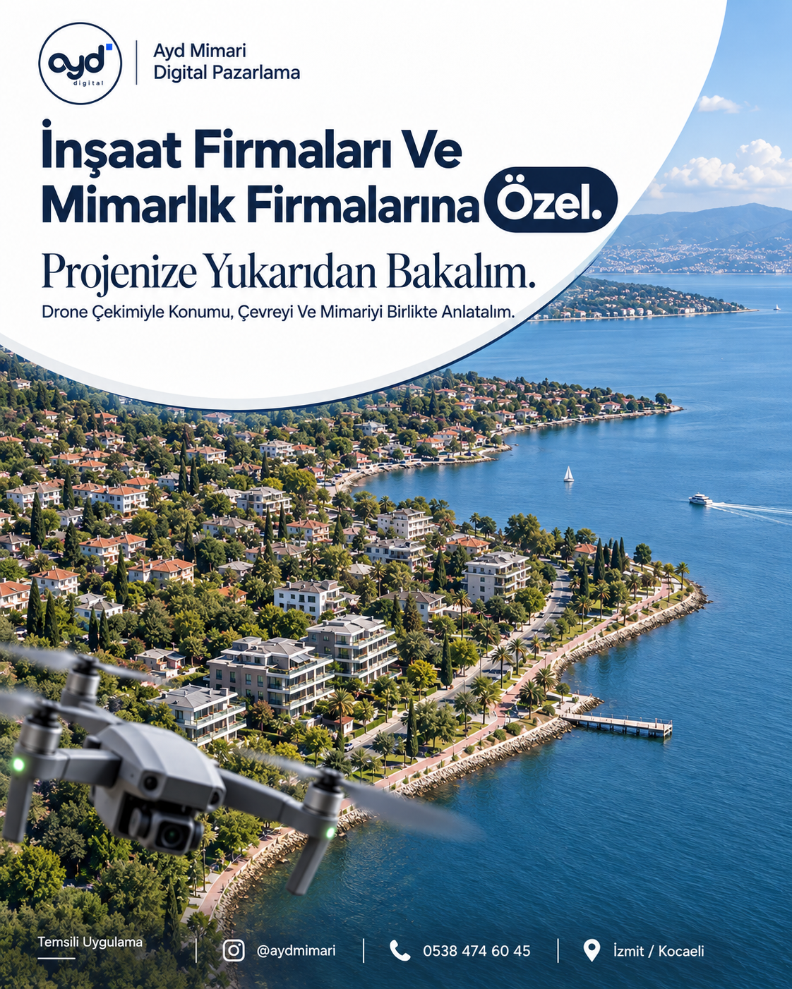 Drone Çekimi Hizmeti İçin Mimari Tanıtım Konsepti